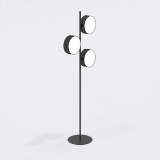 Lampe sur pied Troma noire (3 lumières)