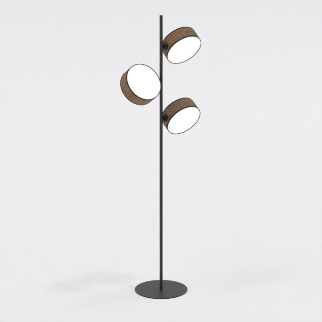 Lampe sur pied Troma marron+noir (3 lumières)