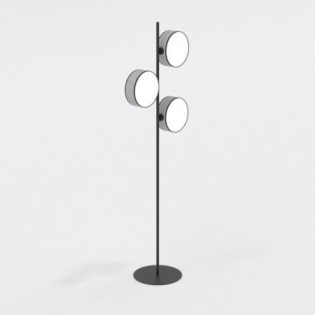 Lampe sur pied Troma gris+noir (3 lumières)