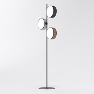 Lampe sur pied Troma noir+marron+gris (3 lumières)