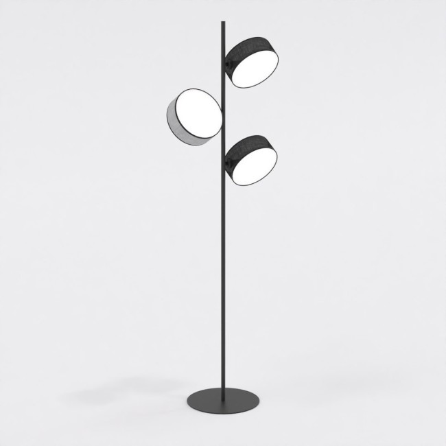 Lampe sur pied Troma noir+gris (3 lumières)