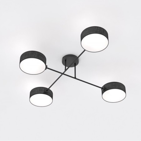 Lampe de plafond Lorix noire (4 lumières)