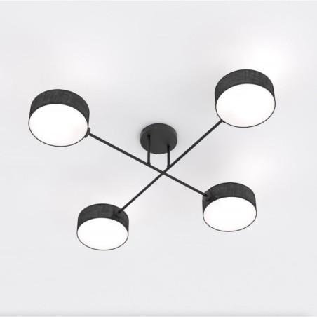 Lampe de plafond Lorix noire (4 lumières)