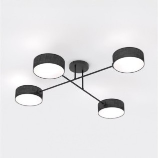 Lampe de plafond Lorix noire (4 lumières)