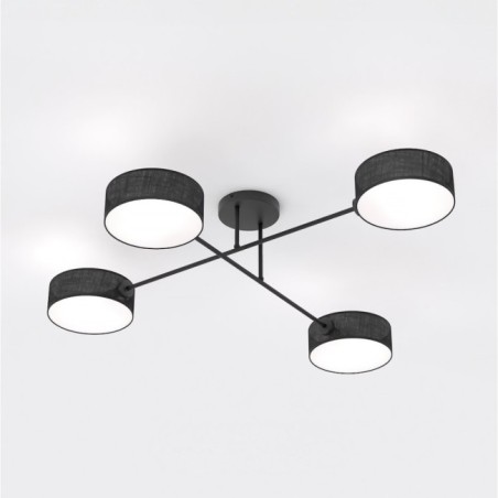 Lampe de plafond Lorix noire (4 lumières)