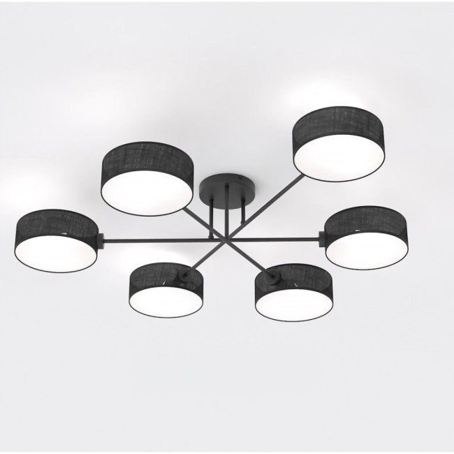 Lampe de plafond Lorix noire (6 lumières)