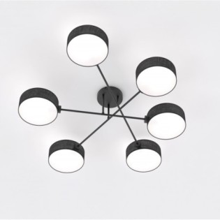 Lampe de plafond Lorix noire (6 lumières)