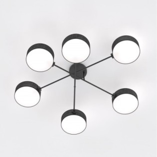 Lampe de plafond Lorix noire (6 lumières)