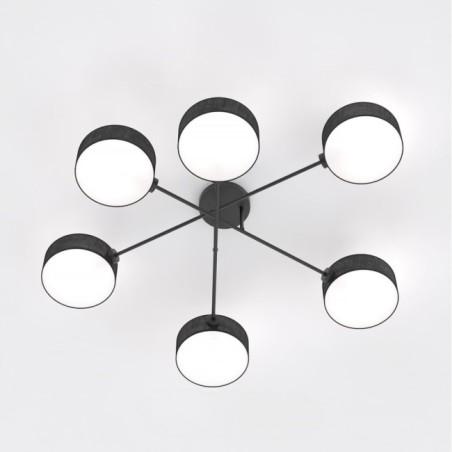 Lampe de plafond Lorix noire (6 lumières)