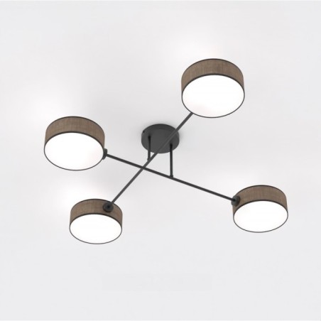 Lampe de plafond Lorix marron+noir (4 lumières)