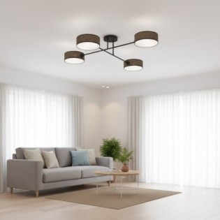 Lampe de plafond Lorix marron+noir (4 lumières)