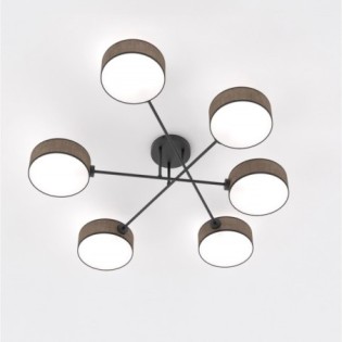 Lampe de plafond Lorix marron+noir (6 lumières)