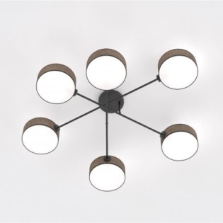 Lampe de plafond Lorix marron+noir (6 lumières)