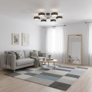 Lampe de plafond Lorix marron+noir (6 lumières)