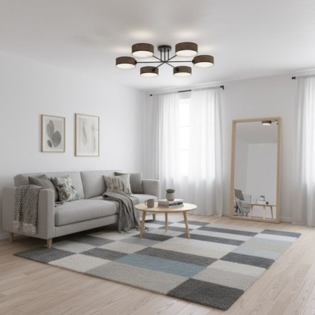 Lampe de plafond Lorix marron+noir (6 lumières)