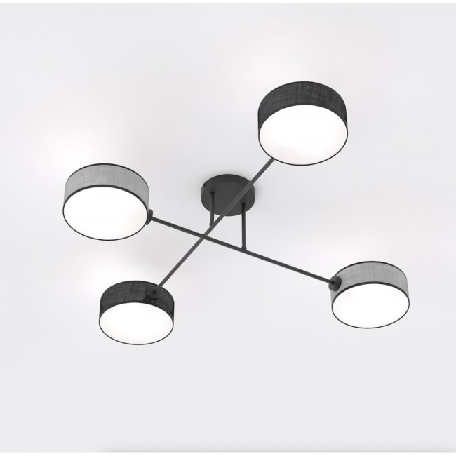 Lampe de plafond Lorix noir+gris (4 lumières)