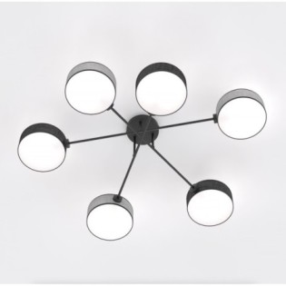 Lampe de plafond Lorix noir+gris (6 lumières)