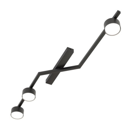 Lampe de plafond Vorn noire (3 lumières)