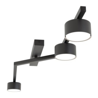 Lampe de plafond Vorn noire (3 lumières)