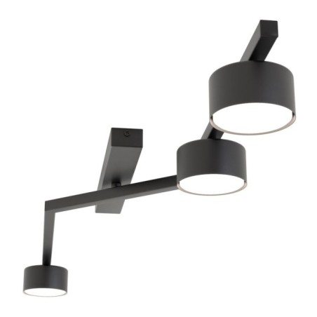 Lampe de plafond Vorn noire (3 lumières)