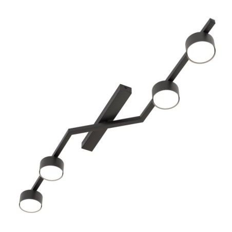 Lampe de plafond Vorn noire (4 lumières)