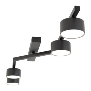 Lampe de plafond Vorn noire (4 lumières)