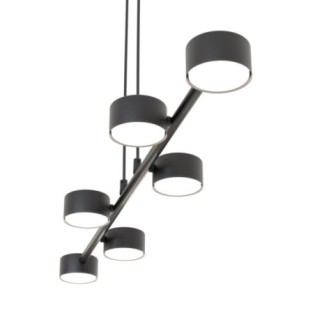 Suspension Solvi noire (6 lumières)