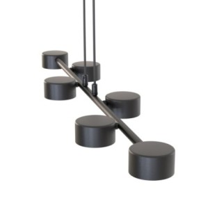 Suspension Solvi noire (6 lumières)