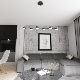 Suspension Solvi noire (6 lumières)