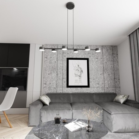 Suspension Solvi noire (6 lumières)