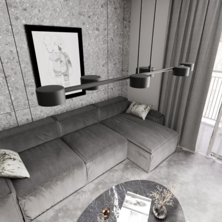 Suspension Solvi noire (6 lumières)