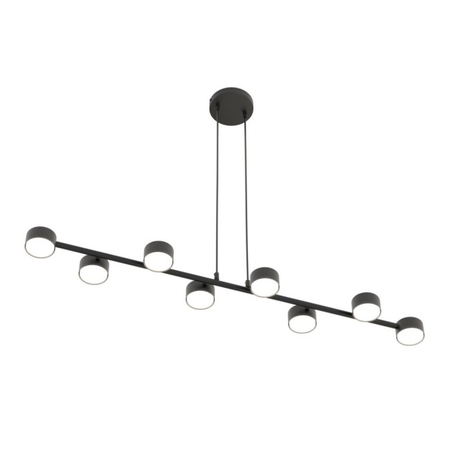 Suspension Solvi noire (8 lumières)