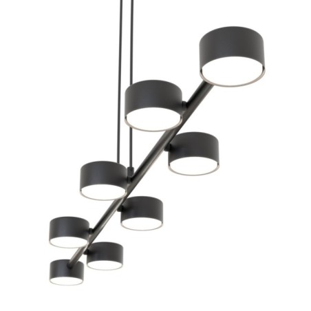 Suspension Solvi noire (8 lumières)