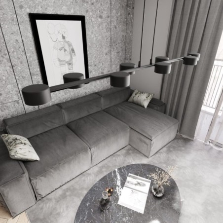 Suspension Solvi noire (8 lumières)