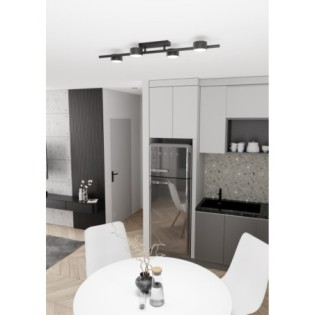 Lampe de plafond Kelmi noire (4 lumières)