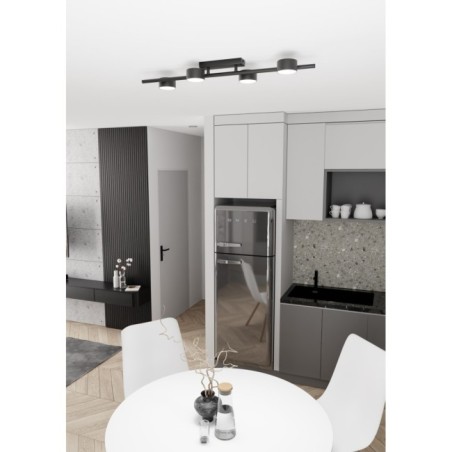 Lampe de plafond Kelmi noire (4 lumières)