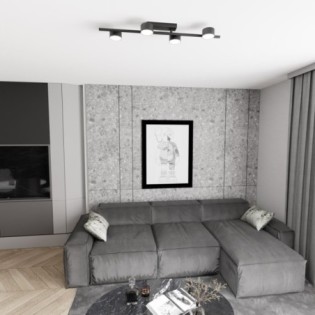 Lampe de plafond Kelmi noire (4 lumières)