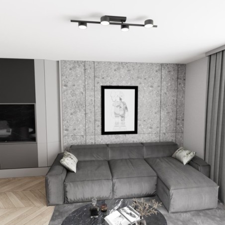 Lampe de plafond Kelmi noire (4 lumières)