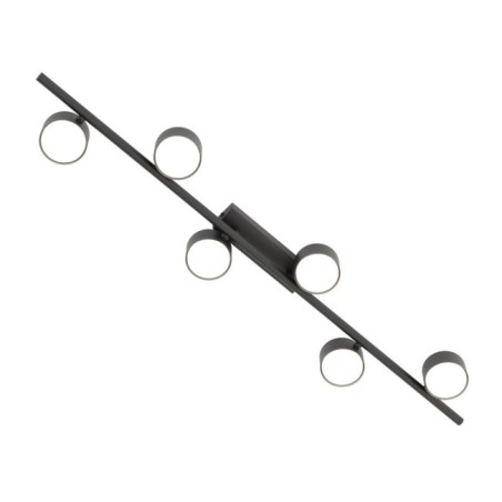Lampe de plafond Kelmi noire (6 lumières)