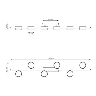 Lampe de plafond Kelmi noire (6 lumières)