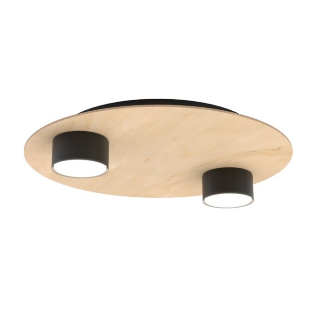 Lampe de plafond Jeru noire (2 lumières)