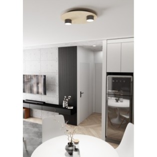 Lampe de plafond Jeru noire (2 lumières)