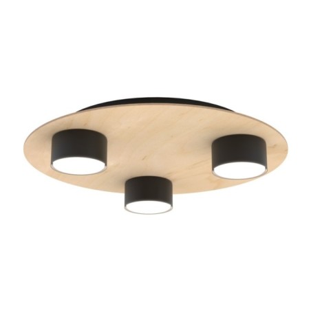 Lampe de plafond Jeru noire (3 lumières)
