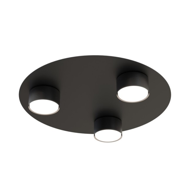 Lampe de plafond Qeri noire (3 lumières)