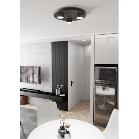 Lampe de plafond Qeri noire (3 lumières)