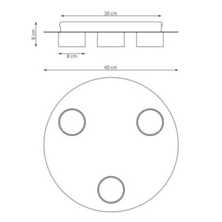 Lampe de plafond Qeri noire (3 lumières)