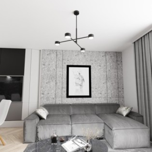 Lampe de plafond Feru noire (4 lumières)