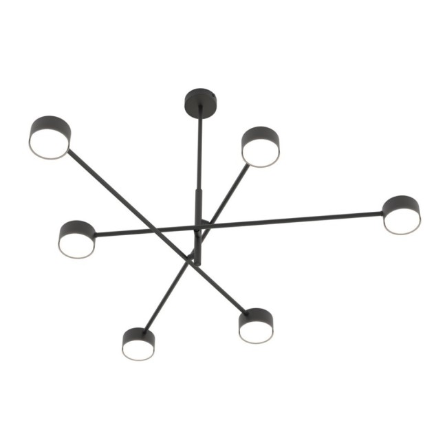 Lampe de plafond Feru noire (6 lumières)