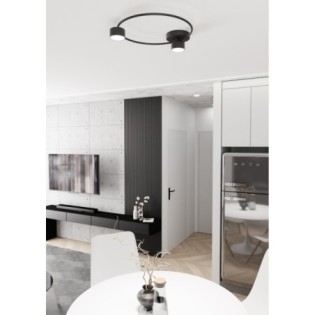 Lampe de plafond Paon noir (2 lumières)