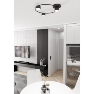 Lampe de plafond Paon noir (3 lumières)